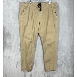 American Eagle Pants Mens 2XL Active Flex Jogger Khaki Drawstring Stretch Beige